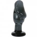 Helmet Head: Premium Glass Plug - XXL - 6" Black Sex Toy